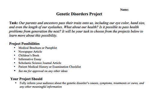 genetic disorder research paper